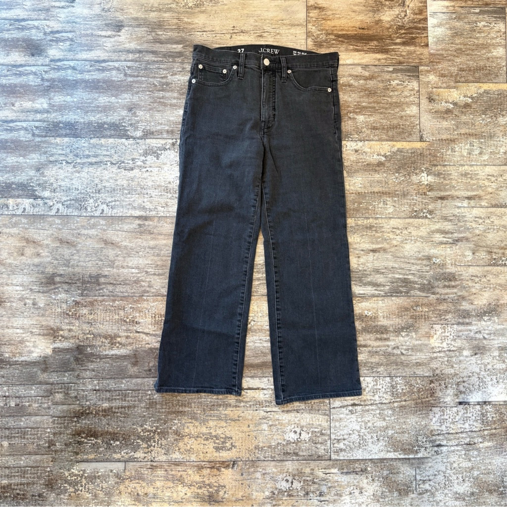 J.Crew Kick Out Black Jeans Size 27 Cropped Straight High Rise